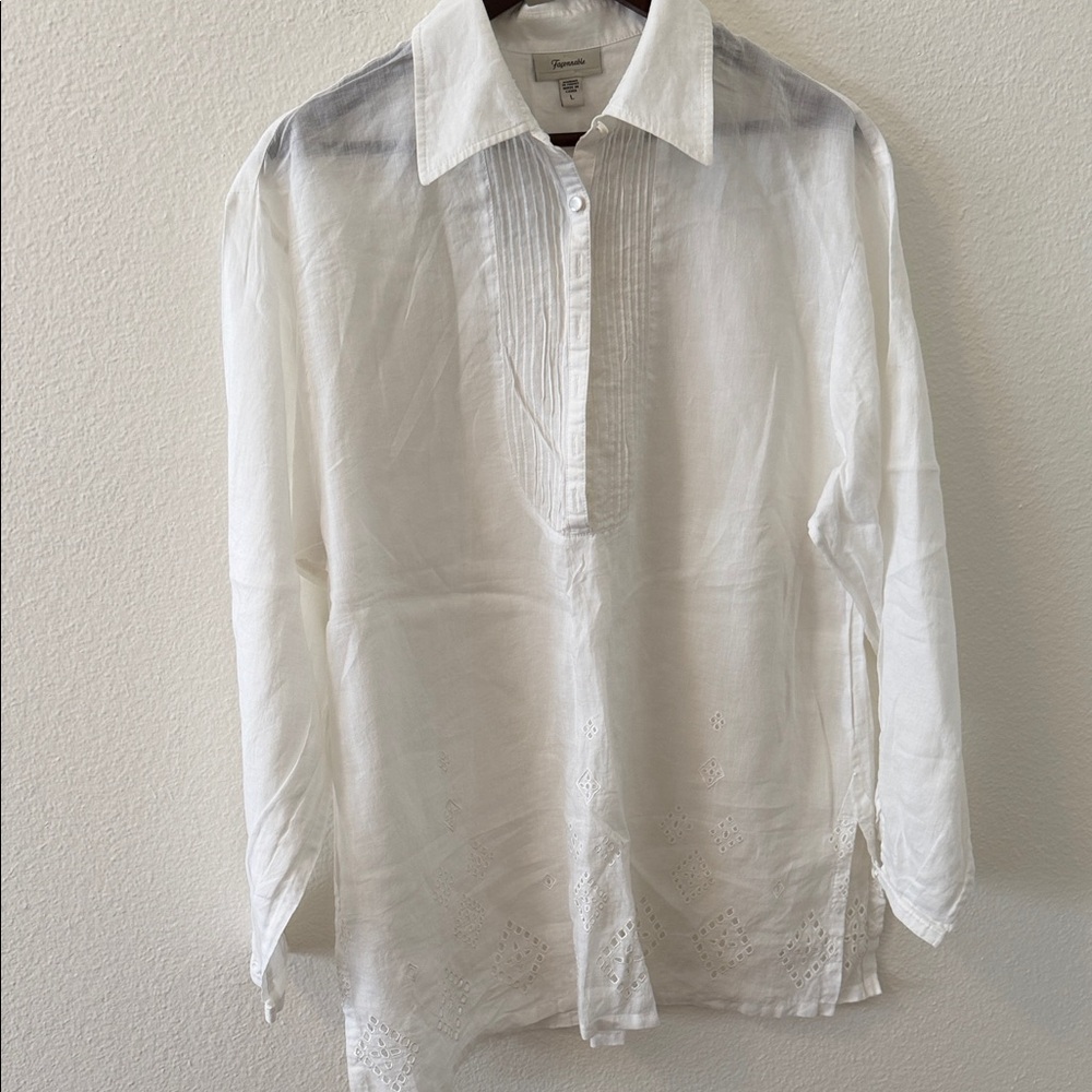 Faconnable White Tunic Top